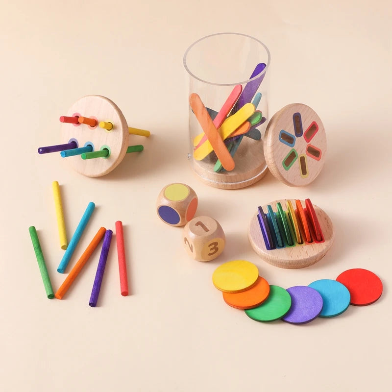 Montessori Silicone Educational Toys for Babies - Cognitive Color Matching Bucket and Sensor Game for Toddlers