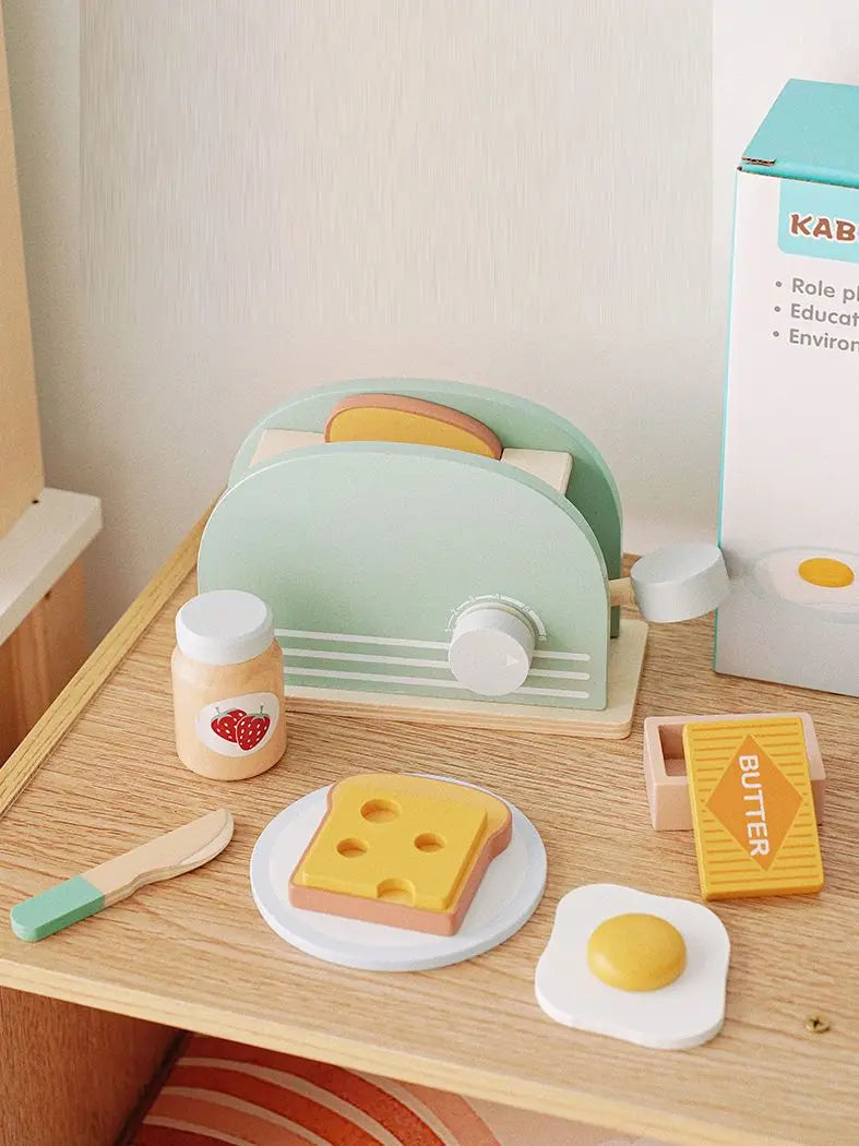 Bread Machine Kid's Wooden Kitchen Playset - Educational Role Play Toy for Children - Perfect Christmas Gift