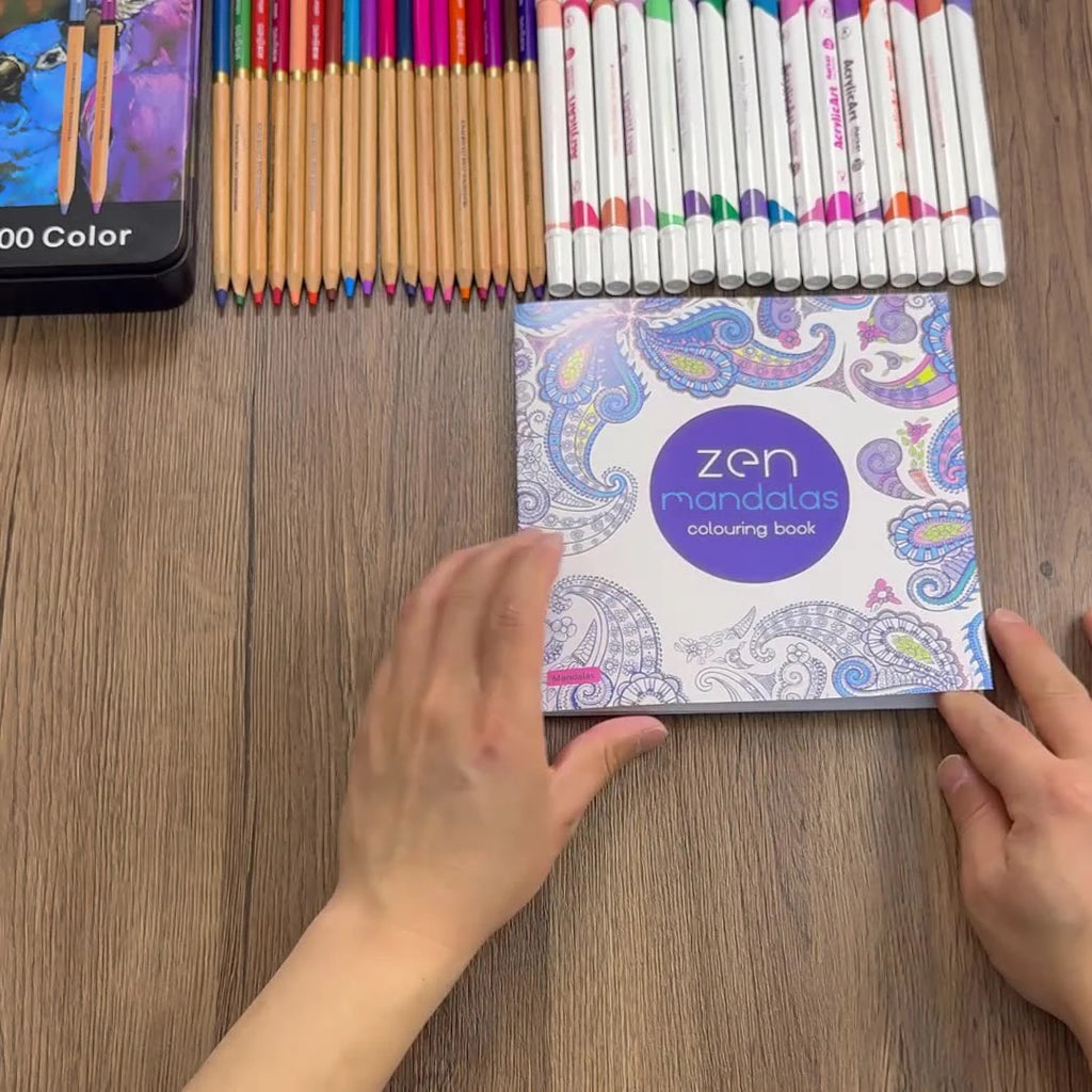 24 Page Mandala Coloring Book for Adults – Stress Relief with Graffiti Art Designs