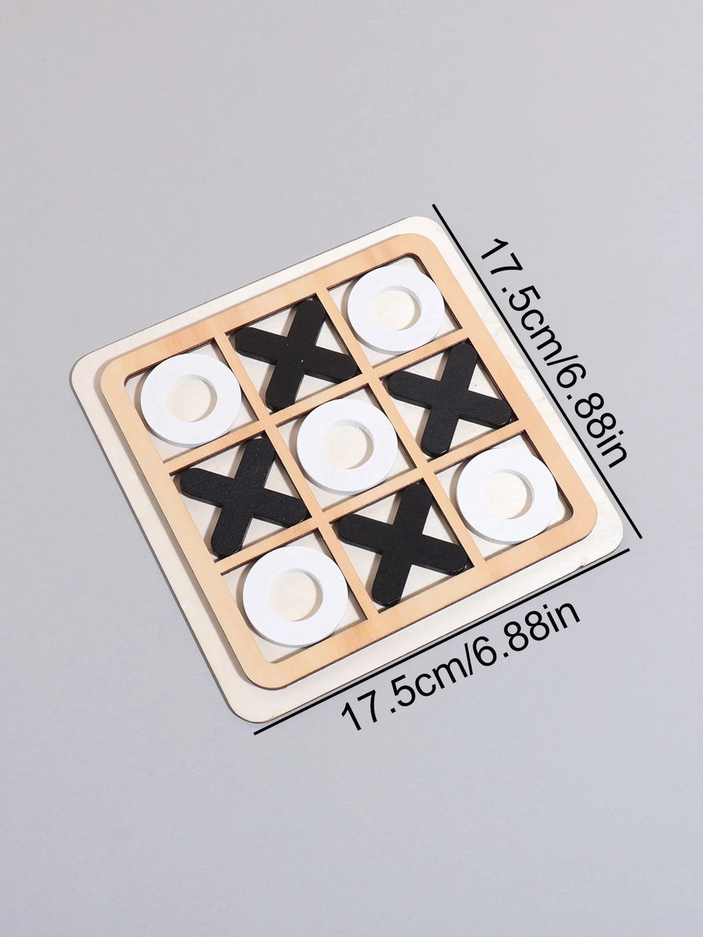 XO Three-in-a-Row Tic-Tac-Toe Wooden Game Set – Casual Battle Puzzle Board Game for Kids