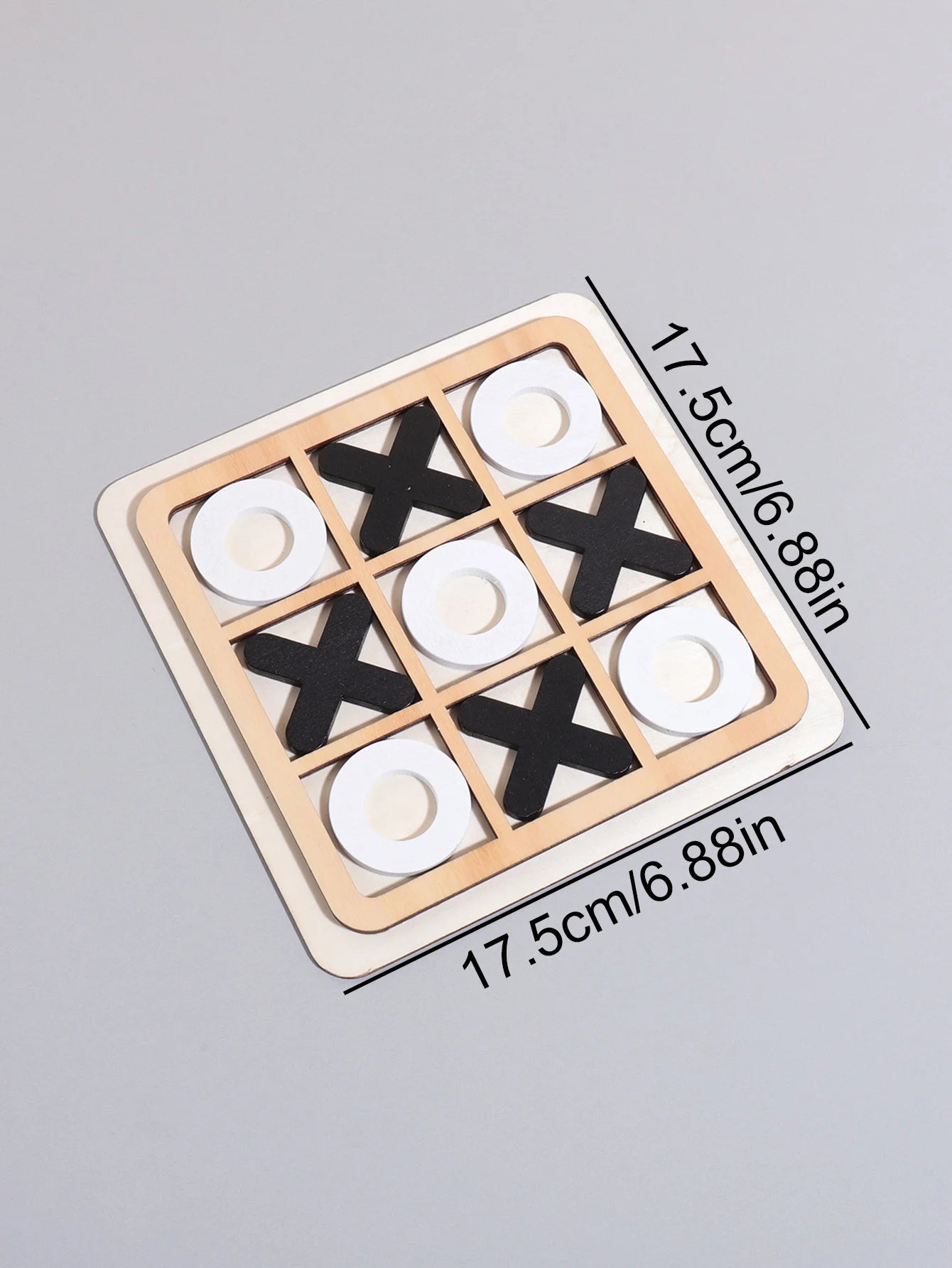 XO Three-in-a-Row Tic-Tac-Toe Wooden Game Set – Casual Battle Puzzle Board Game for Kids