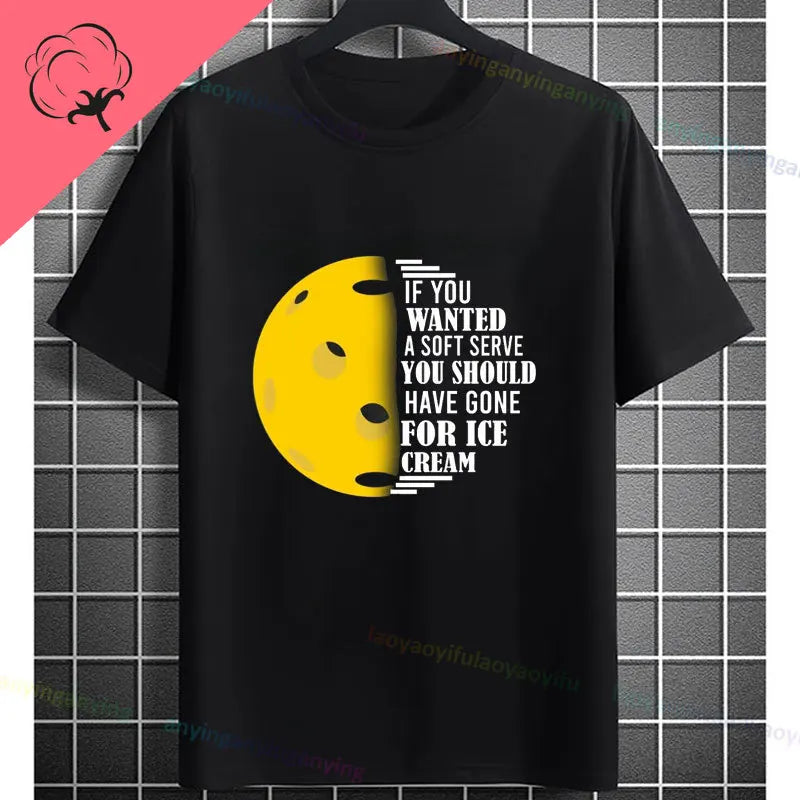 Pickleball Graphic T-Shirt – It Was in Funny Design Casual 100% Cotton Short Sleeve Tee for Sporty Style and Gift