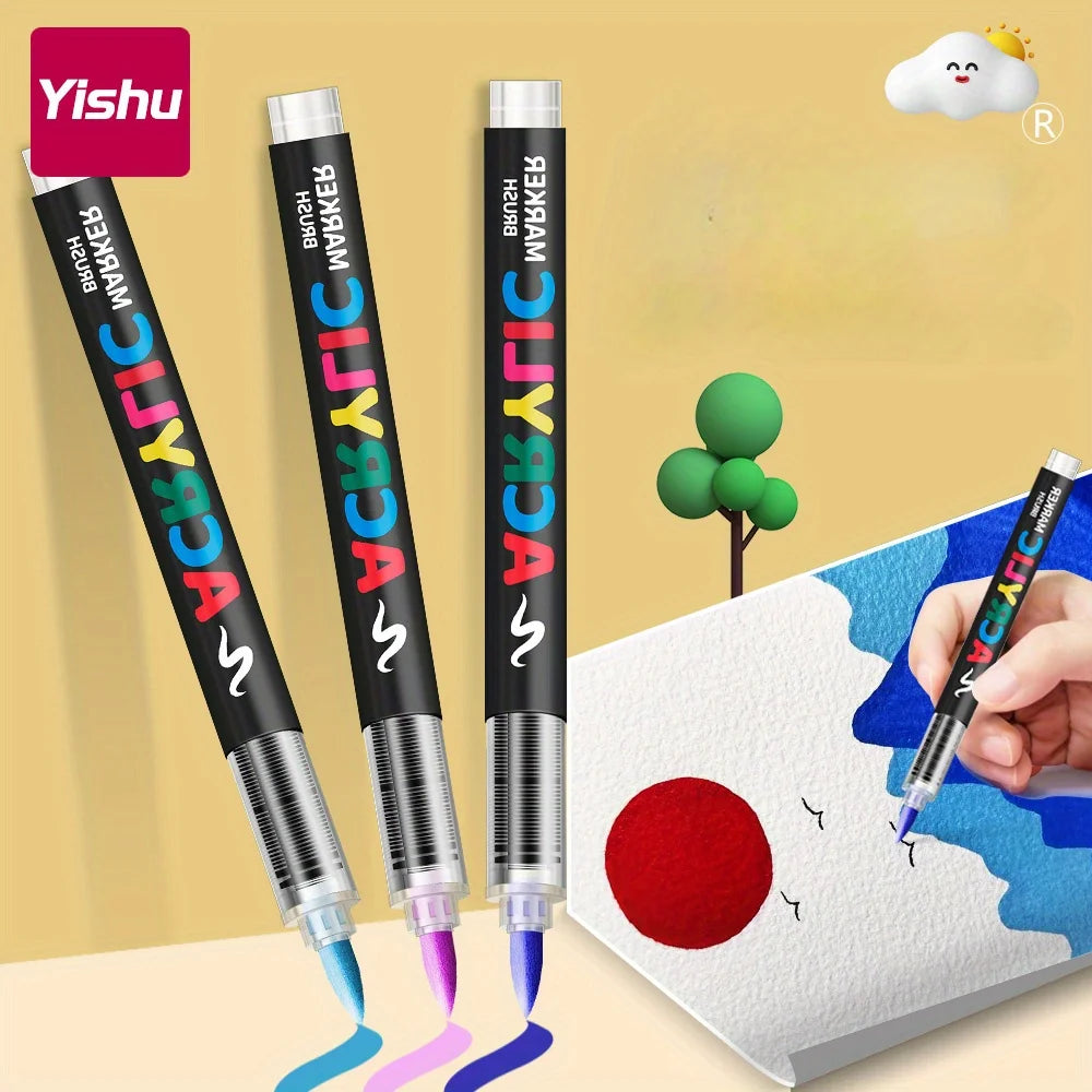 Acrylic Marker Pen Set - 12/24/36/48 Colors for DIY Art, Graffiti, School, and Office Supplies