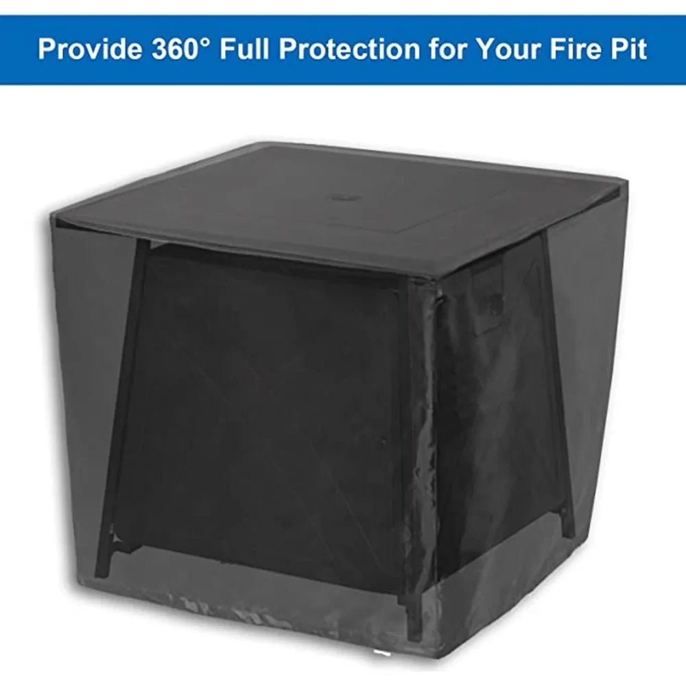 BBQ Accessories Fire Pit Cover - Waterproof Square 210T Patio Table Cover, UV and Fade Resistant