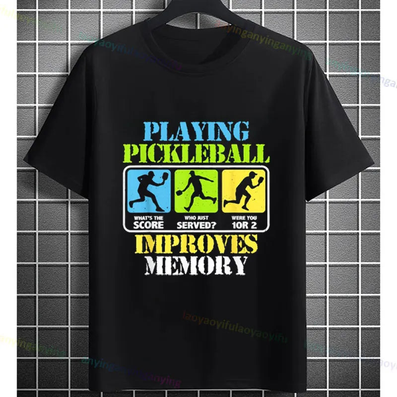 Pickleball Graphic T-Shirt – It Was in Funny Design Casual 100% Cotton Short Sleeve Tee for Sporty Style and Gift