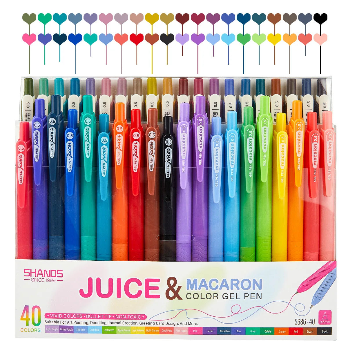 Retractable Gel Ink Pens 0.5mm Extra Fine Point Tip for Smooth Writing, Journaling, Note Taking, Coloring, No Bleed & Smudge-Free Drawing