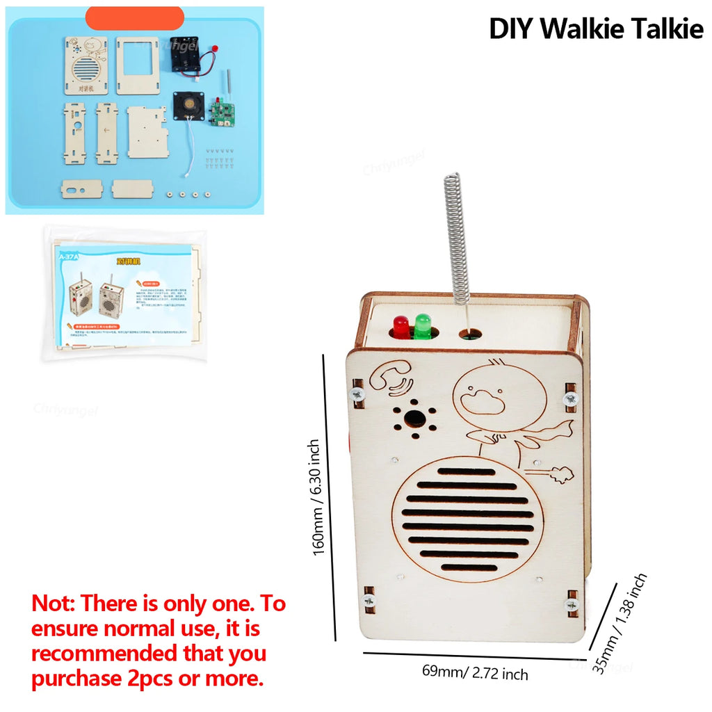 DIY Wireless Walkie Talkie Model Kit - STEM Educational Tool for Kids, Science Project Gift