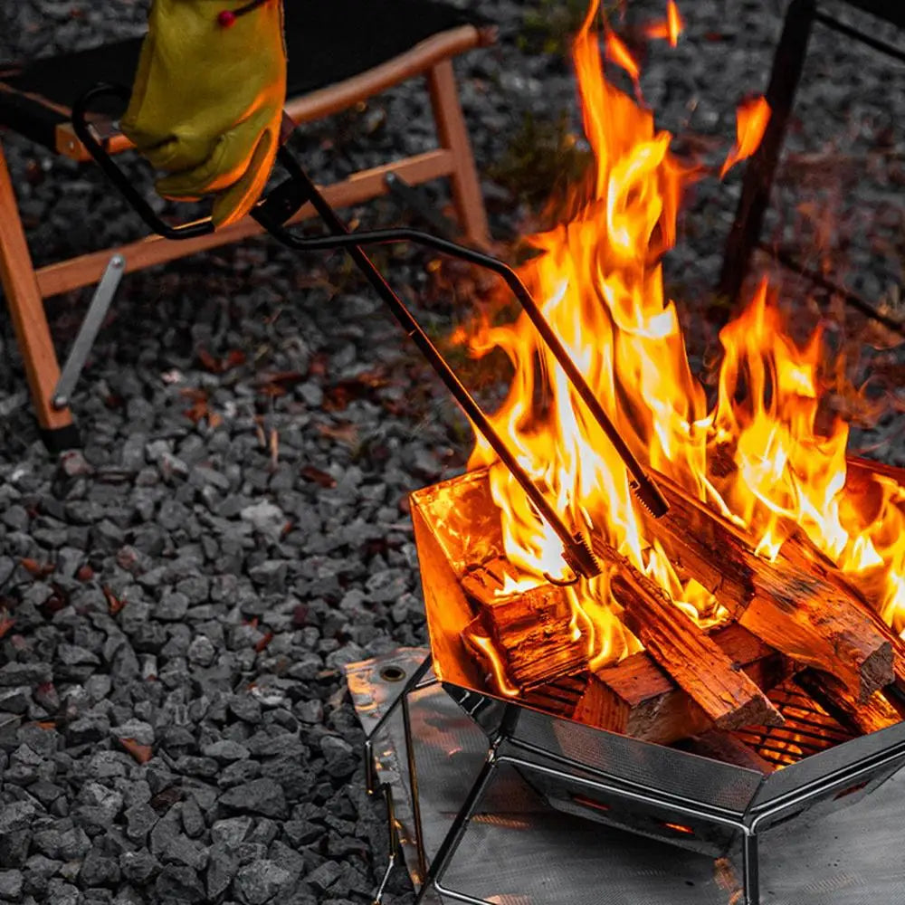 Log Grabber and Fire Tongs - Multifunctional Fire Pit Tools for Easy Log Handling and Fireplace Use