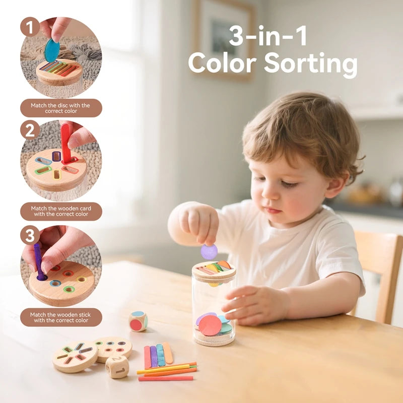 Montessori Silicone Educational Toys for Babies - Cognitive Color Matching Bucket and Sensor Game for Toddlers