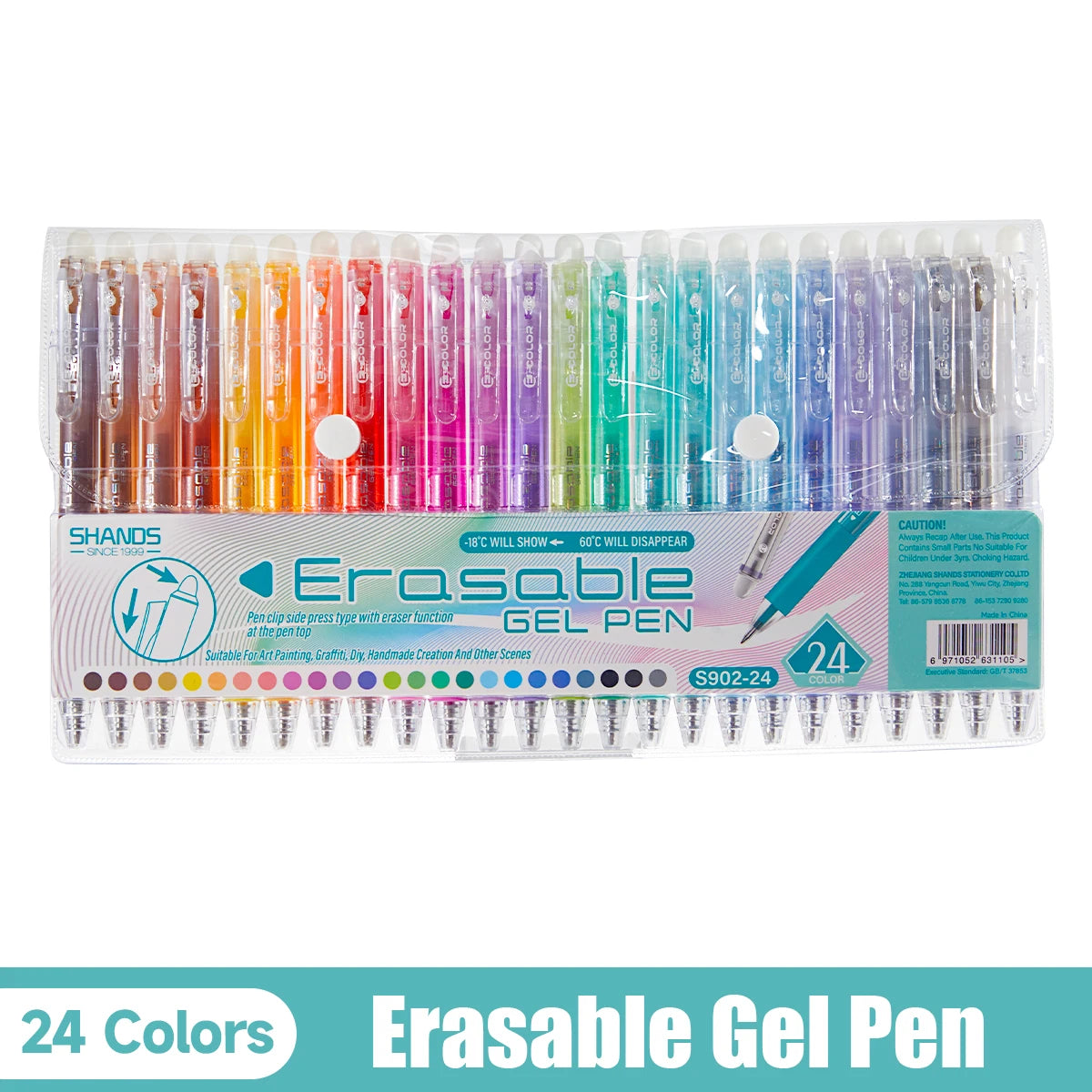 12/24/36-Pack Erasable Rainbow Gel Pens Set - 0.7mm Fine Tip Color Pens for Journaling, Drawing, DIY Projects & Back to School Essentials, Halloween Fun