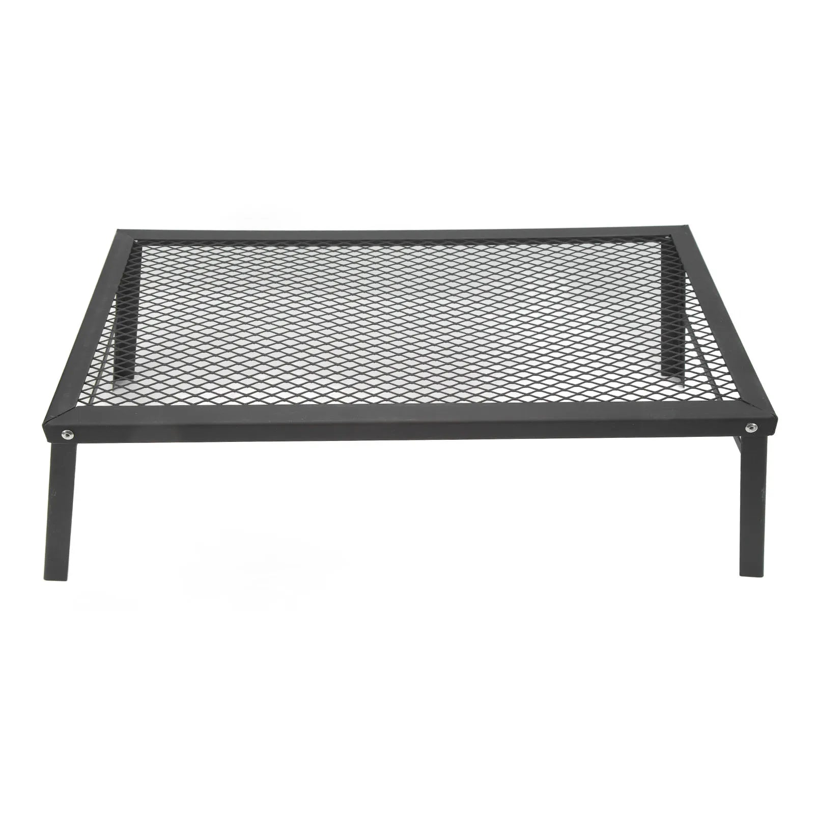 Folding Camp Fire Rack - Heavy Duty Iron Portable Grill for Outdoor Barbecue Cooking