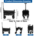 Beach Cart with Large Wheels - Foldable Utility Trolley for Picnic, Fishing, and Camping
