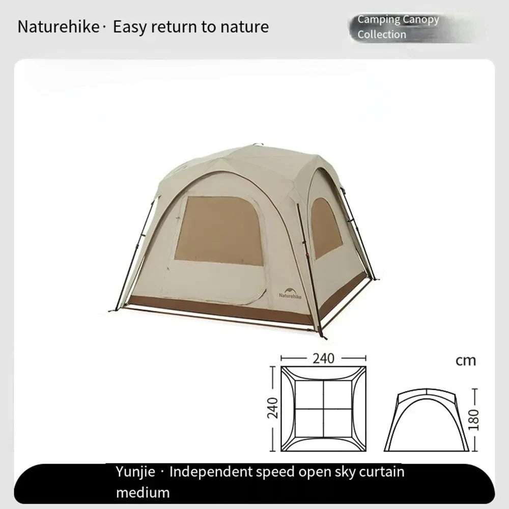 Ultralight Portable Camping Tent 150D Oxford Cloth with Silver Coating, UPF50+ Anti-UV Outdoor Tent for Beach & Fishing