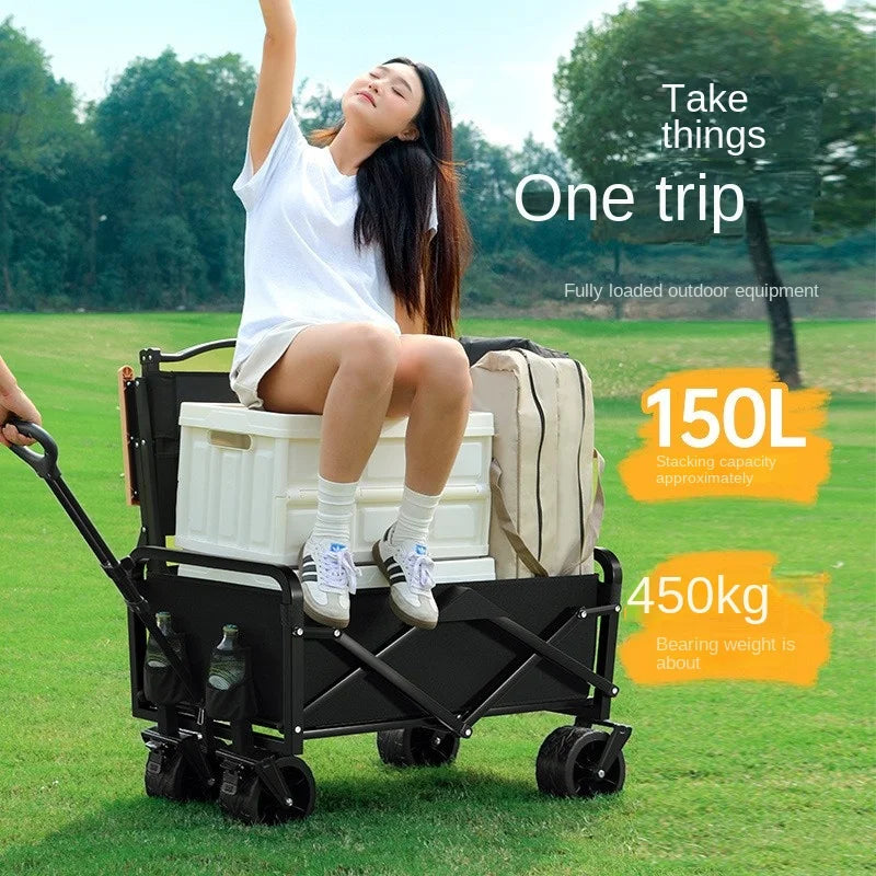 K-star Outdoor Camping Cart for Kids - Foldable Off-Road Wheel Cart for 2024, Ideal for Small Adventures