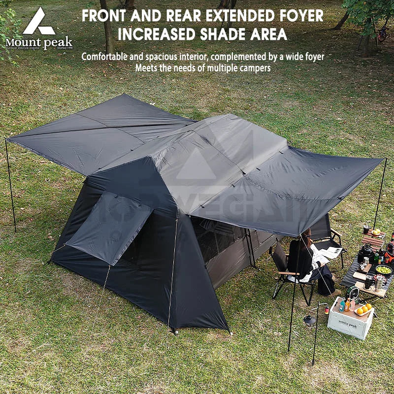 Mount Peak Large Camping Tent for 3-8 People - Quick Set Up Ridge Tent with Canopy for Outdoor Wilderness Adventure
