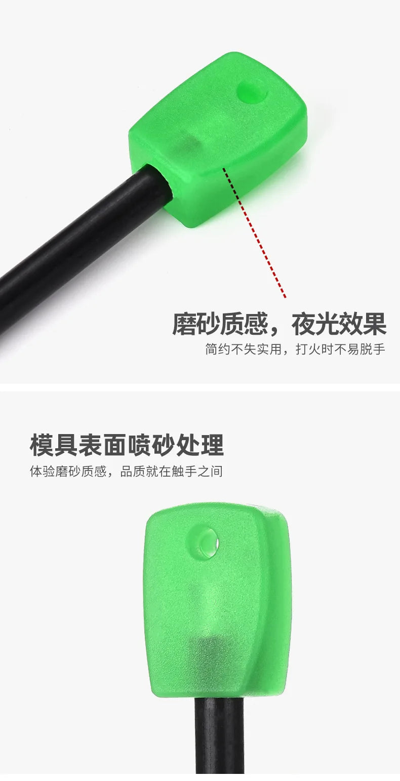 Outdoor Survival Flint Fire Starter with Wooden Handle - Multi-Tool Magnesium Rod and Waterproof Luminous Camping Fire Stick