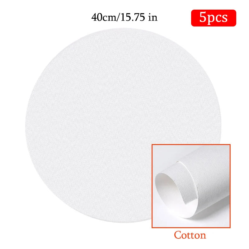 5pcs White Blank Artist Canvas Boards for Oil Painting, Acrylic, Watercolor with Wooden Frame