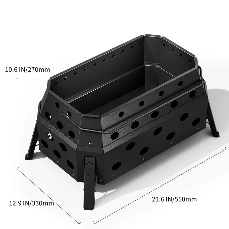 Portable Folding Campfire Grill Outdoor Wood Burning Stove for Camping and Hiking Lightweight Charcoal Fire Pit - Versatile Cooking Essential