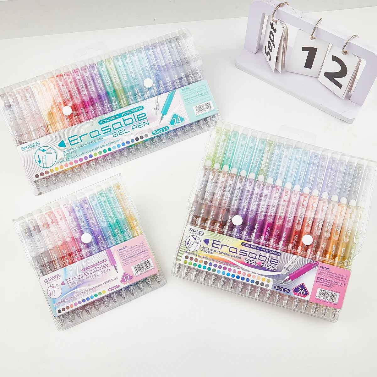 12/24/36-Pack Erasable Rainbow Gel Pens Set - 0.7mm Fine Tip Color Pens for Journaling, Drawing, DIY Projects & Back to School Essentials, Halloween Fun
