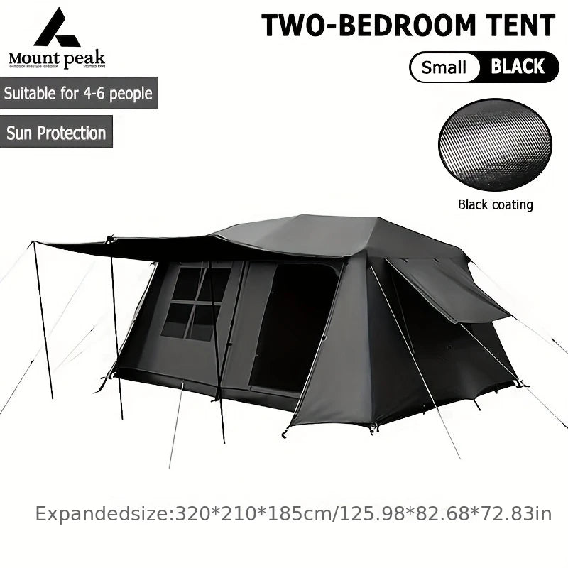 Mount Peak Large Camping Tent for 3-8 People - Quick Set Up Ridge Tent with Canopy for Outdoor Wilderness Adventure