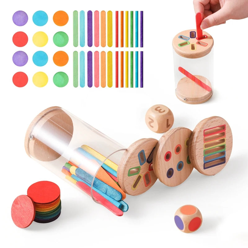 Montessori Silicone Educational Toys for Babies - Cognitive Color Matching Bucket and Sensor Game for Toddlers