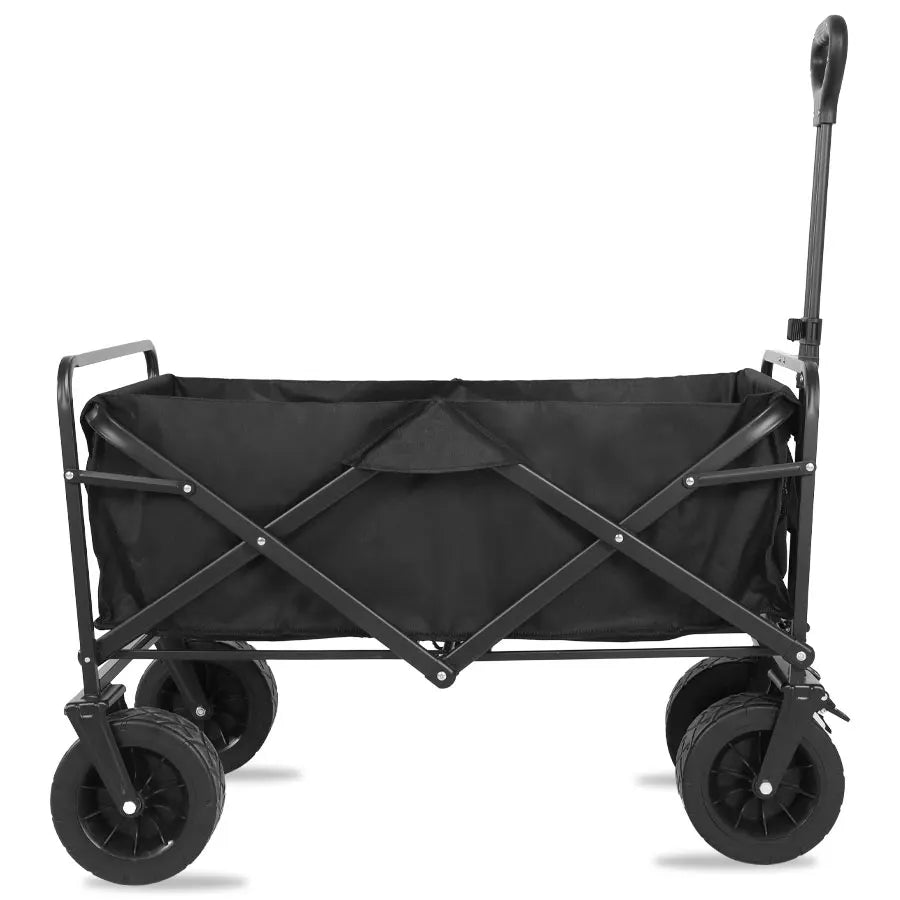 Heavy Duty Collapsible Outdoor Folding Wagon Cart for Garden, Beach, and Camping - Large Capacity Utility Trolley