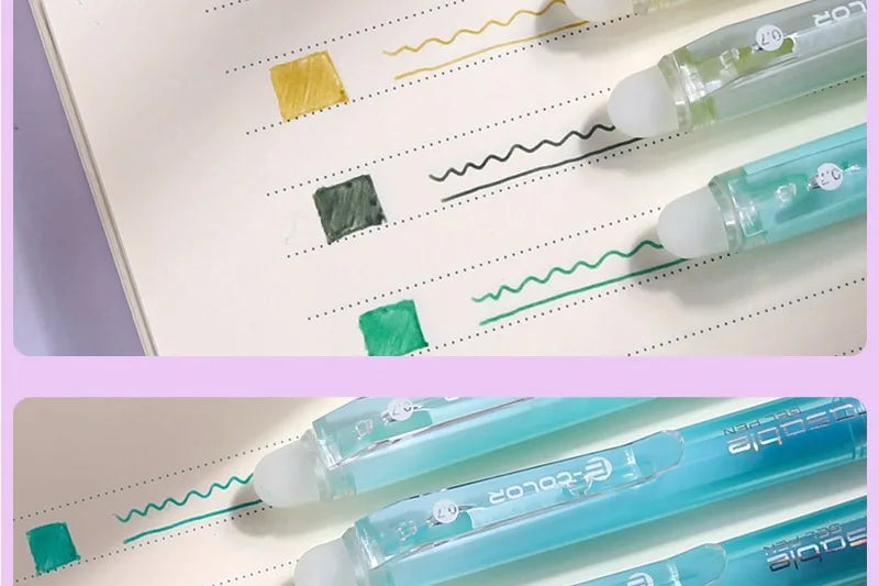 SHANDS 36/12 Colors Clickable Erasable Gel Pens 0.7mm for Kids Drawing Sketching Quick Dry Stationery Supplies