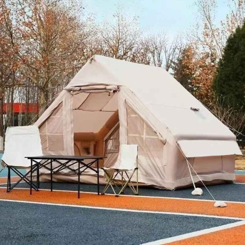 Oxford Cloth Portable Camping Tent - Quick Automatic Opening Inflatable Tent with Rainproof and Sun Protection Features