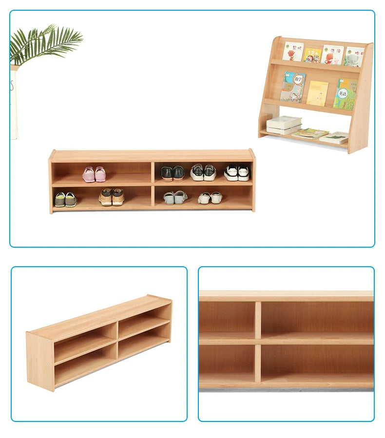 Montessori Kids Beachwood Shelf, Cabinet, Table, Rug Stand, Cupboard for Kindergarten and Childcare Center