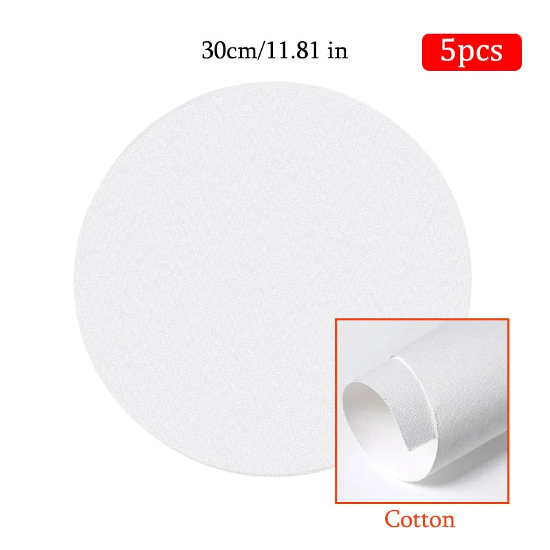 5pcs White Blank Artist Canvas Boards for Oil Painting, Acrylic, Watercolor with Wooden Frame