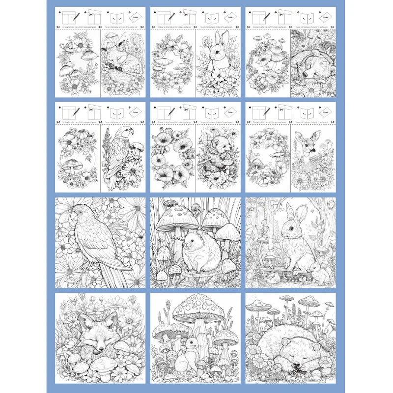 Forest Animals Adult Coloring Book - Stress Relief & Mindfulness Coloring Pages Activity Book