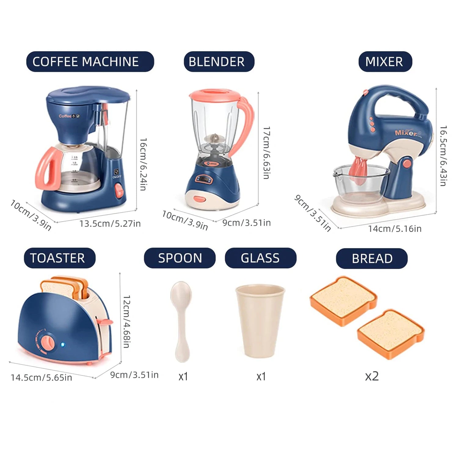 Kids Kitchen Playset - Pretend Play House Simulation Appliances Set with Juicer, Mixer, Vacuum, and Toaster for Educational Fun