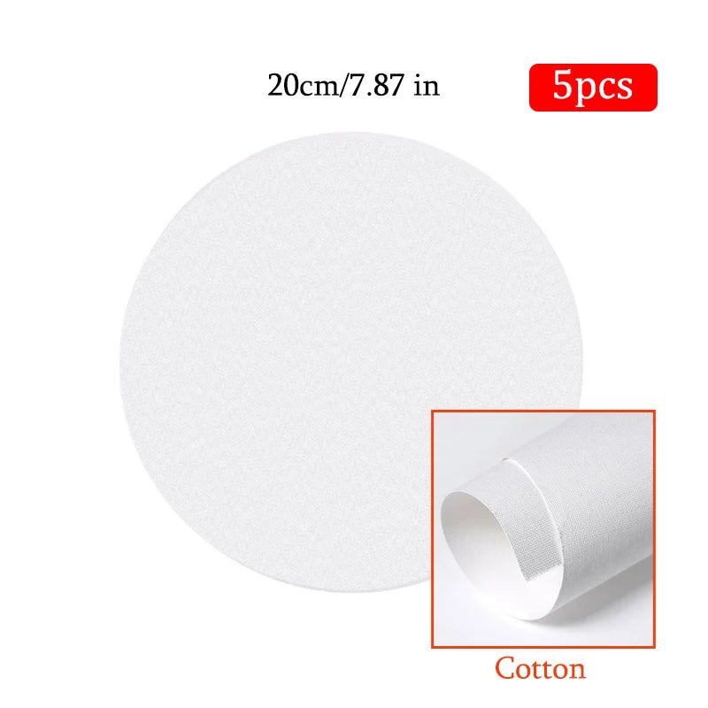 5pcs White Blank Artist Canvas Boards for Oil Painting, Acrylic, Watercolor with Wooden Frame