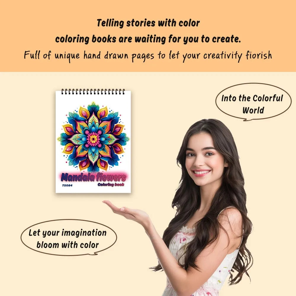 Spiral Coloring Book for Adults - 30 Thick Paper Sheets, 11.2 x 8.3 Inches, Ideal Holiday Gift and Drawing Book
