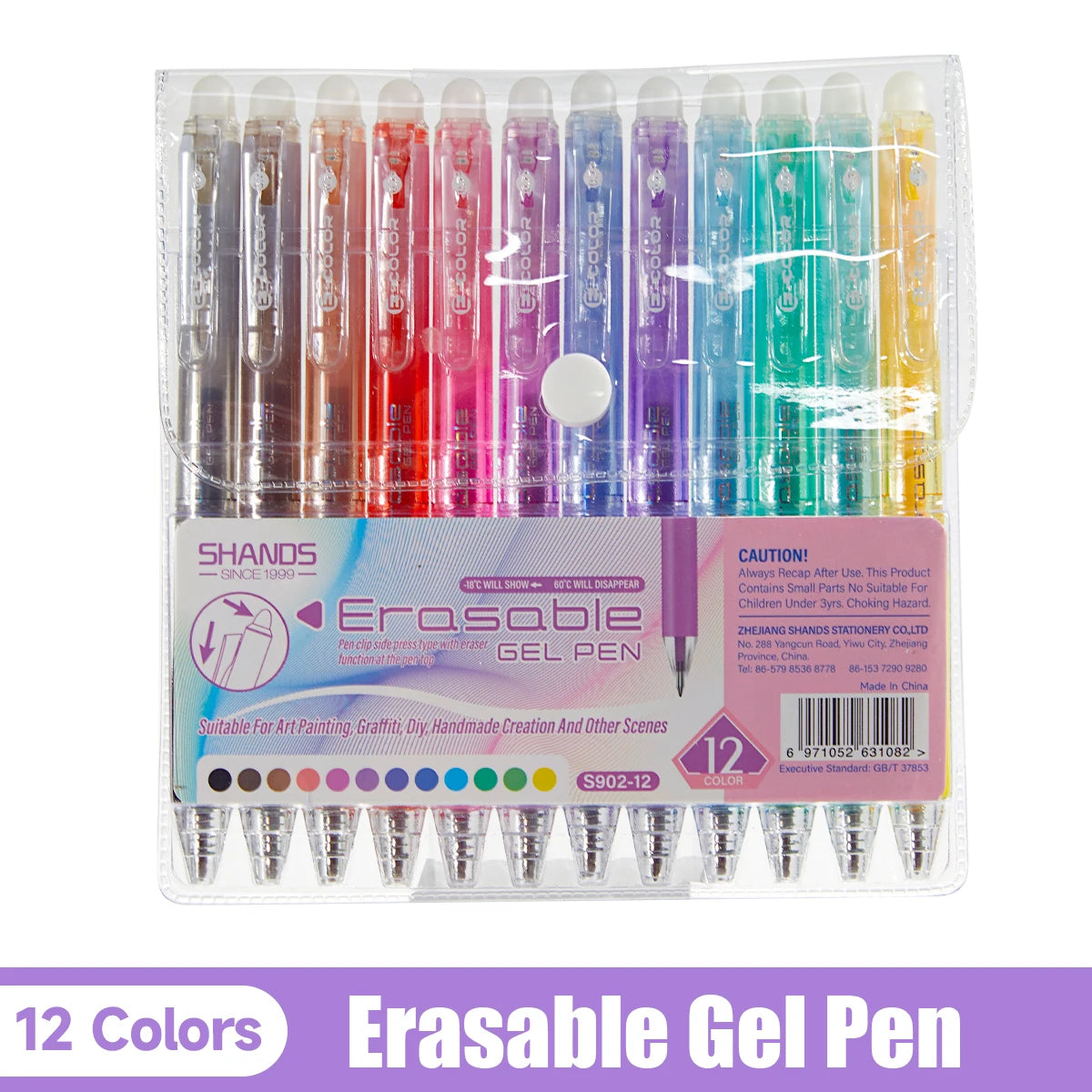 12/24/36-Pack Erasable Rainbow Gel Pens Set - 0.7mm Fine Tip Color Pens for Journaling, Drawing, DIY Projects & Back to School Essentials, Halloween Fun