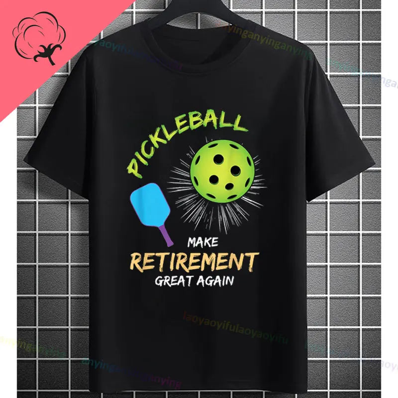Pickleball Graphic T-Shirt – It Was in Funny Design Casual 100% Cotton Short Sleeve Tee for Sporty Style and Gift
