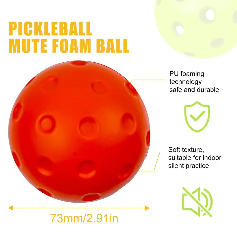 3PCS Silent Indoor Pickleball Balls 74mm for Quiet Warm-Up and Low Noise Practice