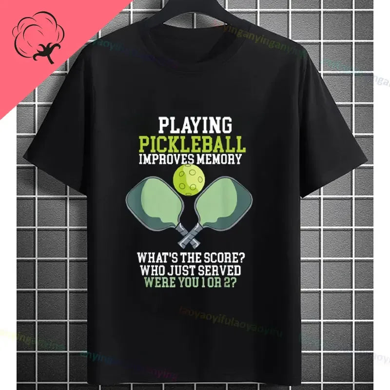 Pickleball Graphic T-Shirt – It Was in Funny Design Casual 100% Cotton Short Sleeve Tee for Sporty Style and Gift