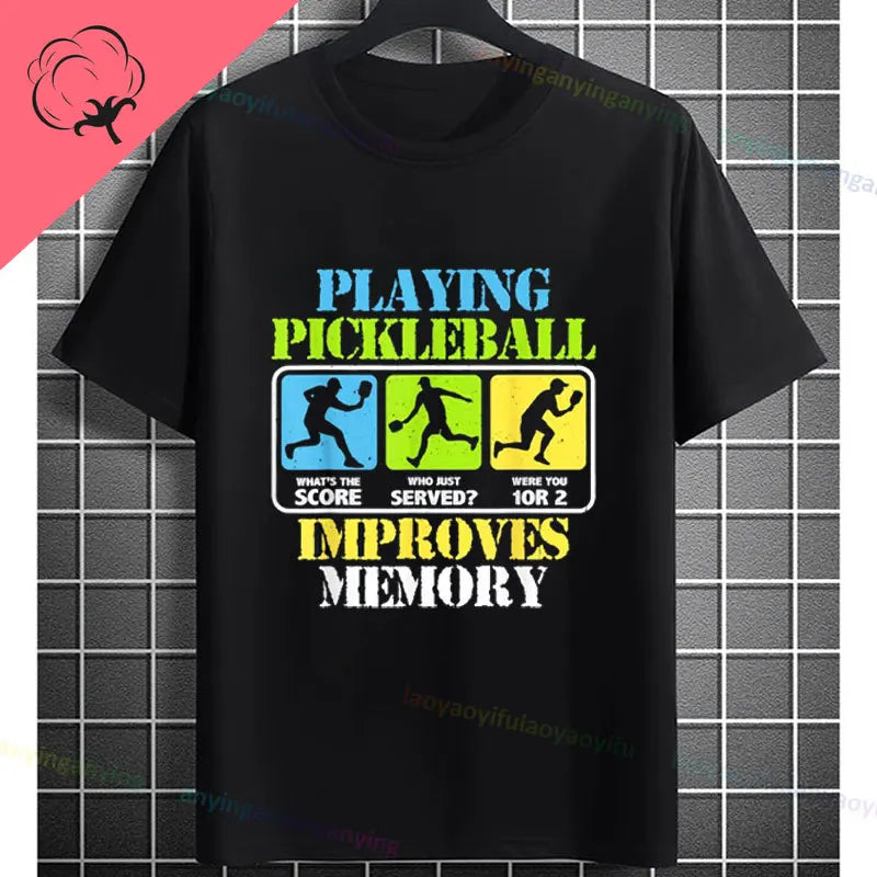 Pickleball Graphic T-Shirt – It Was in Funny Design Casual 100% Cotton Short Sleeve Tee for Sporty Style and Gift