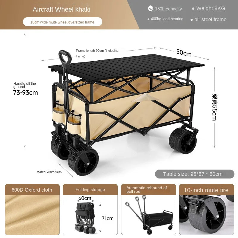 K-star Outdoor Camping Cart for Kids - Foldable Off-Road Wheel Cart for 2024, Ideal for Small Adventures