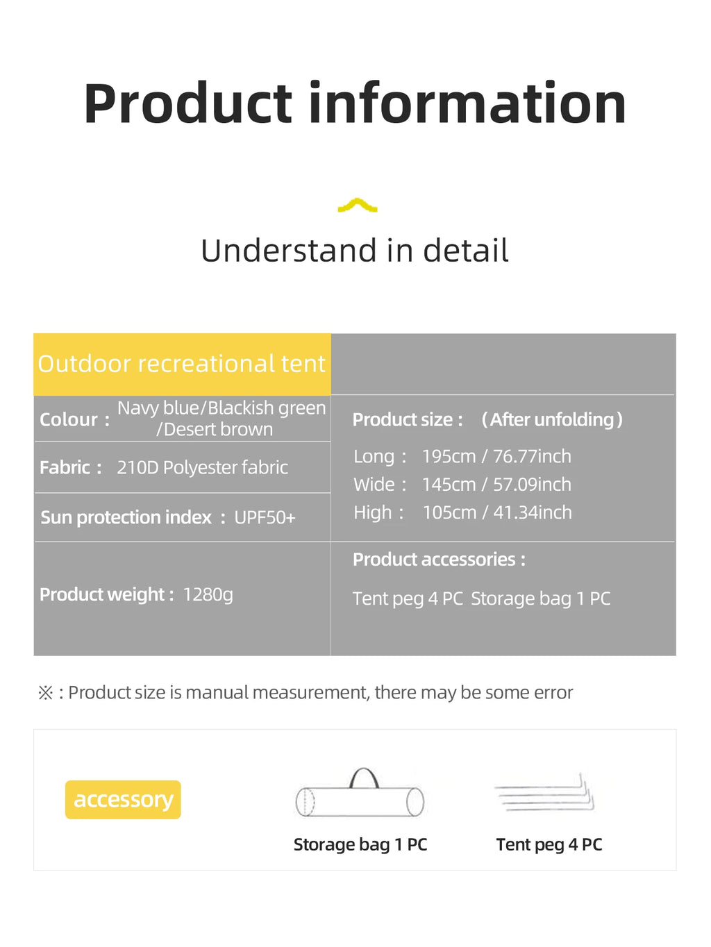 Outdoor Camping Tent - Hand-Built Rain and Sun Protection Hiking Tent for Couples and Children, Portable and Windproof