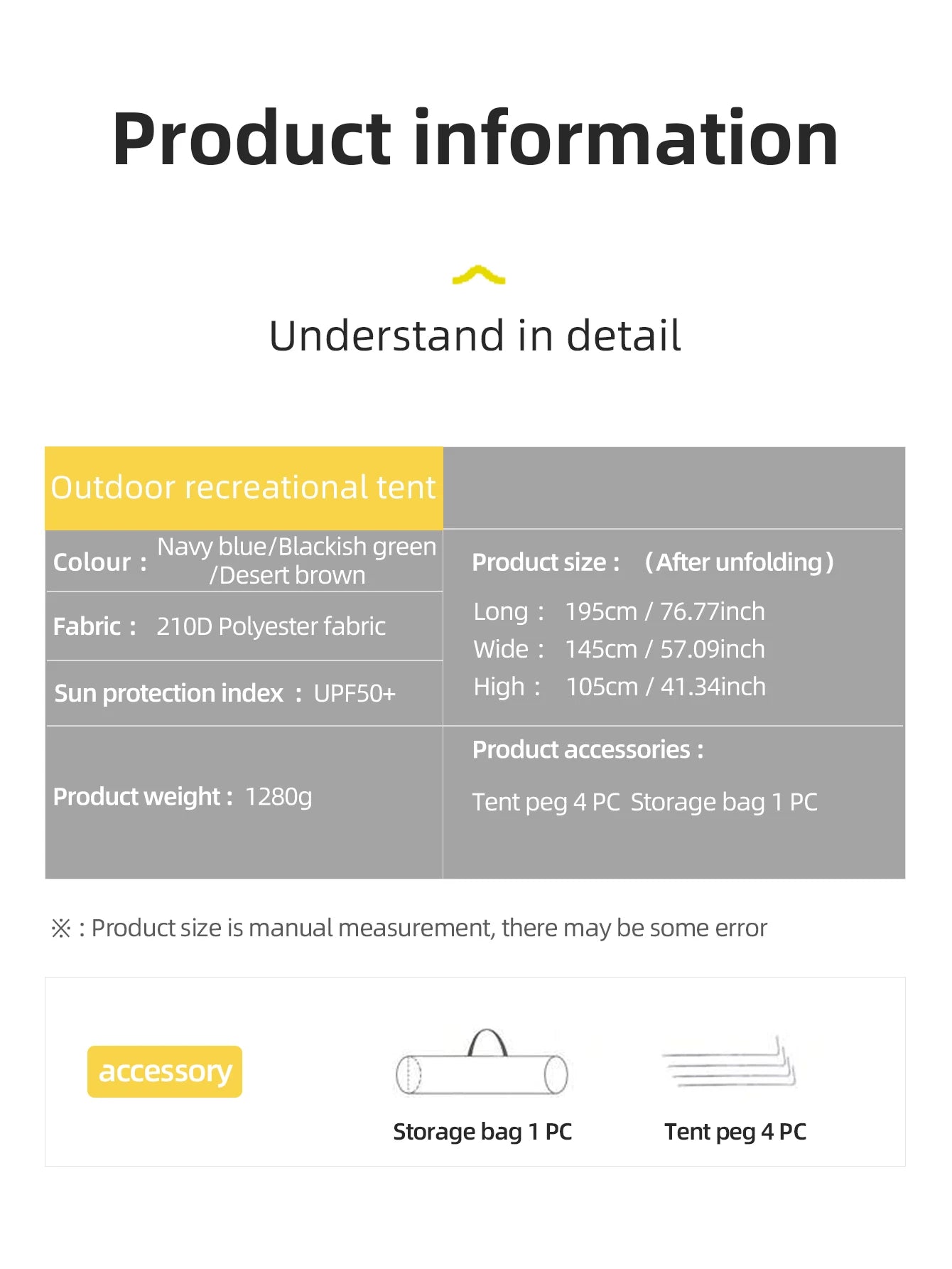 Outdoor Camping Tent - Hand-Built Rain and Sun Protection Hiking Tent for Couples and Children, Portable and Windproof