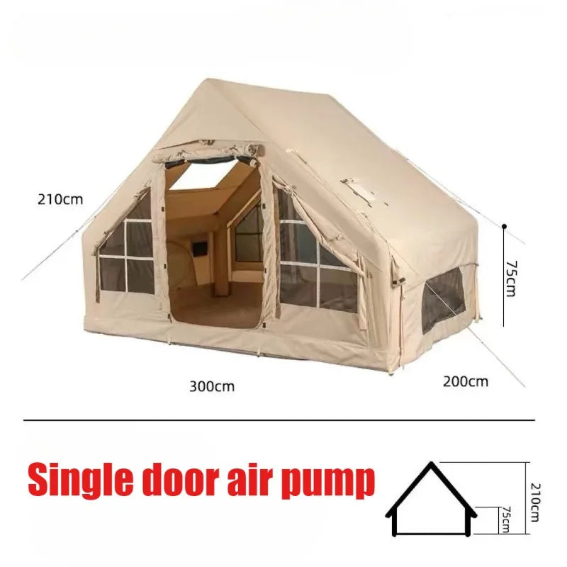 Oxford Cloth Portable Camping Tent - Quick Automatic Opening Inflatable Tent with Rainproof and Sun Protection Features