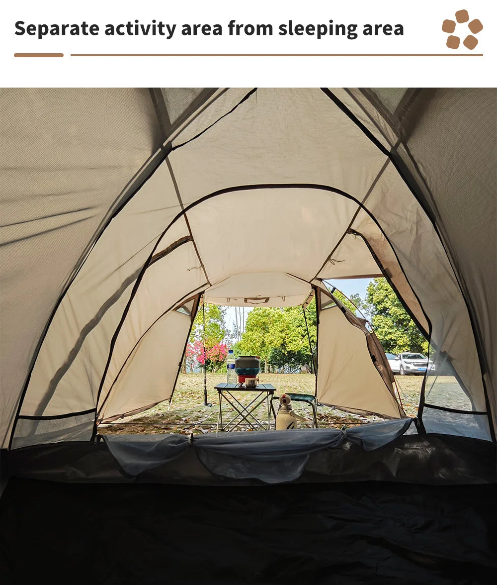 Fireproof Winter Camping Tent for 2 - Waterproof Tunnel Dome Tent with Stove Jack and Snow Skirt for 4 Season Hiking
