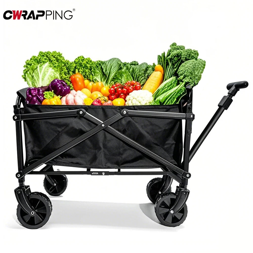 150KG Heavy Duty Folding Wagon Cart - Large Capacity Portable Beach and Picnic Cart for Camping and Car Accessories