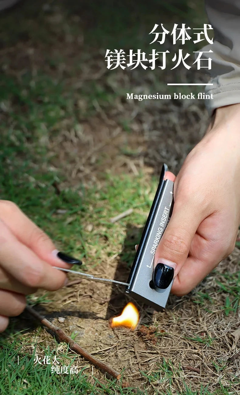 HOT Waterproof Magnesium Stick Flint and Steel Fire Starter Kit for Camping Survival Essential Outdoor Tool