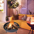 Cast Firepit Wood Burning Fireplace for Backyard, Terrace, and Camping