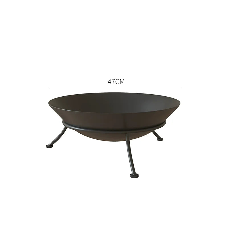 Charcoal Fire Stand 47/60cm - Wrought Iron Portable Indoor Outdoor Brazier Bonfire Stand