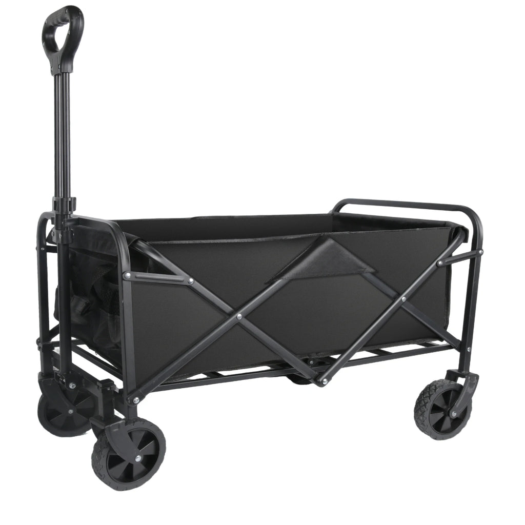 Foldable Hand Trolley for Garden and Beach - Heavy Duty 4-Wheel Carrying Trolley for Outdoor Camping and Warehouse Use