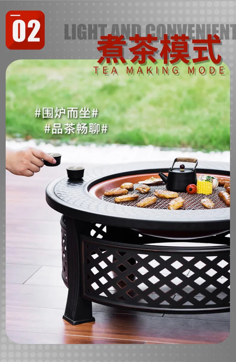 Brazier Grill Stand Stove for Household Tea, Barbecue, Heat, Fire Pits - Garden Camping Equipment & Party Cooking Supplies 2025
